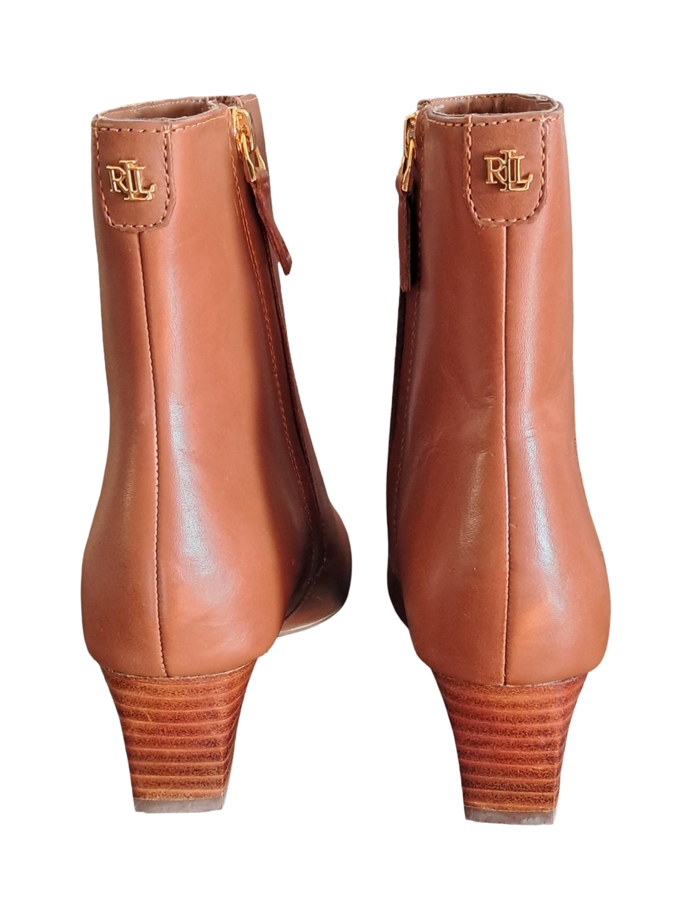 Lauren Ralph Lauren Willa Women's Leather Ankle Boots Polo Tan Various Sizes - Picture 7 of 10